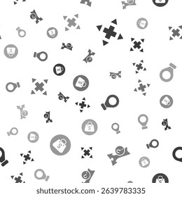 Set Many ways directional arrow, Arrow, Location and Shopping bag with Sale on seamless pattern. Vector