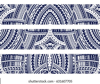 Set of Maori style ornaments. Ethnic themes can be used as body sleeve tattoo or ethnic backdrop.