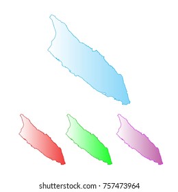 set map of aruba - abstract corlor red blue  geen and purple gradient style on white Background.vecter illustration eps 10.