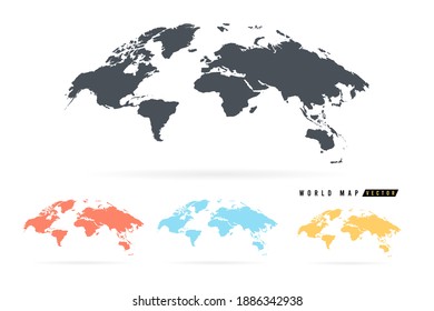 set map black blue of world on white background. Vector illustration Eps 10. 