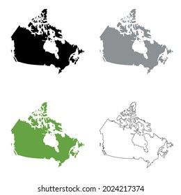 Set Map Canada Vector Illustration Isolated Stock Vector (Royalty Free