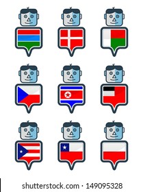 Set of Map flag icon, Mr. icon, Vector 