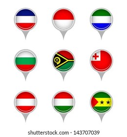 Set of Map flag icon, Vector