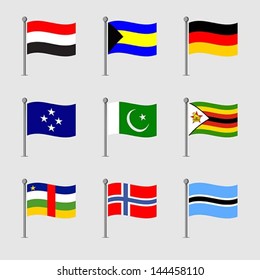 Set of Map flag icon, Vector
