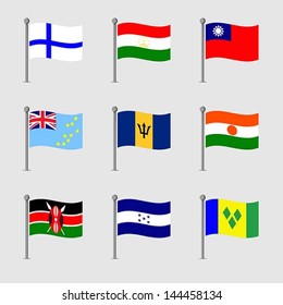 Set of Map flag icon, Vector
