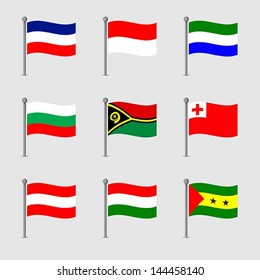 Set of Map flag icon, Vector