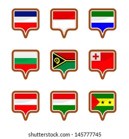 Set of Map flag icon, Vector