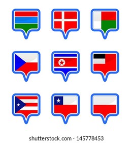 Set of Map flag icon, Vector
