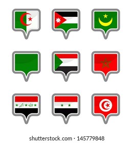 Set of Map flag icon, Vector