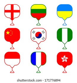 Set of Map flag icon, Vector 