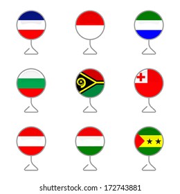 Set of Map flag icon, Vector 