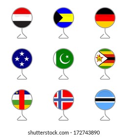 Set of Map flag icon, Vector 