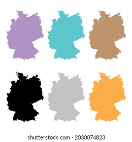 set of map of Germany vector illustration isolated on white background