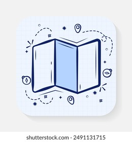 Satz von Karte handgezeichnete Symbole im Doodle-Stil