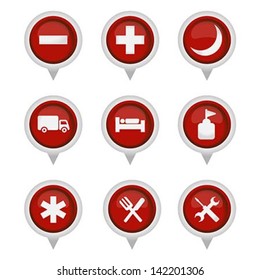 set of map icon