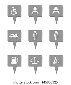 set of map icon, vector