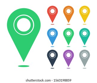 Set of map location pin vector illustration. EPS 10