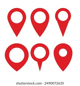 Set of map markers. map pin icon. set of map pointers. location pin. GPS location symbol. map location symbol