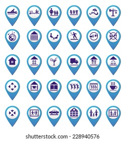 set of map markings for info-graphics
