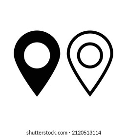 A set of map pin icons. Location information and location. Vectors.