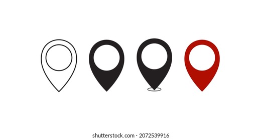 Set of map pin icons. Modern map markers. location pin sign. Vector icon isolated on white background 