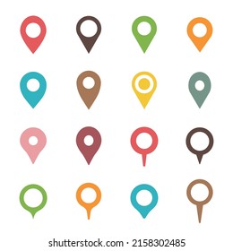 Set Map Pin Icons Vector Illustration Stock Vector (Royalty Free ...
