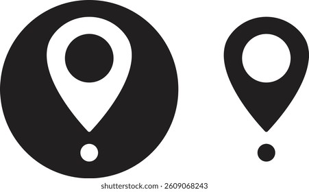 Set of map pin location icons. Modern map markers vector isolated on transparent background. GPS location symbol collection. Modern map markers global positioning system and travel destinations.