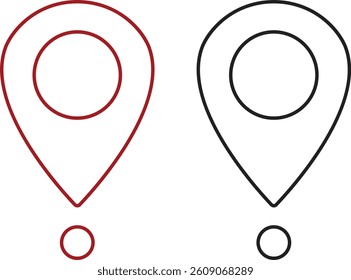 Set of map pin location icons. Modern map markers vector isolated on transparent background. GPS location symbol collection. Modern map markers global positioning system and travel destinations.