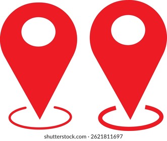 Conjunto de ícones de localização de pin do mapa. Fixar símbolo de ícone de local. Ilustração do ícone de pin do mapa
