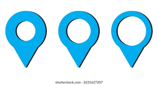 Set of map pin location icons. Modern map markers .Vector illustration on a white background.