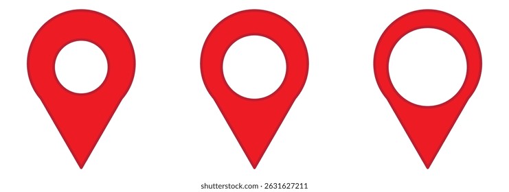 Set of map pin location icons. Modern map markers .Vector illustration on a white background.