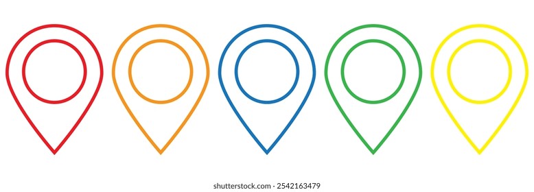 Conjunto de signos de ubicación de pin de mapa, marcador de pin de lugar, icono de ubicación, icono de puntero de mapa conjunto de iconos colección
