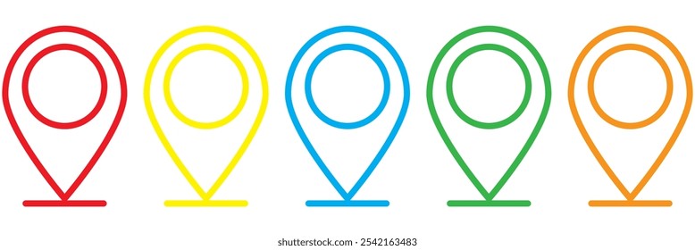 Conjunto de signos de ubicación de pin de mapa, marcador de pin de lugar, icono de ubicación, icono de puntero de mapa conjunto de iconos colección