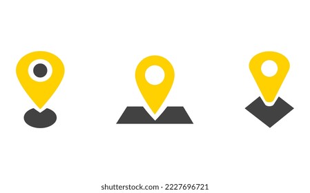 Set of map pin point Icons on a white background.