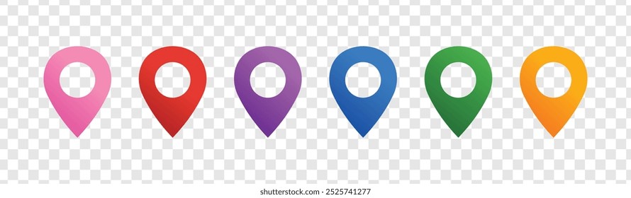 set of map pins colors vector design illustration isolated background