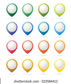 Set of Map Pins : Vector Illustration