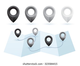 Set of Map Pins : Vector Illustration