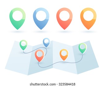 Set of Map Pins : Vector Illustration