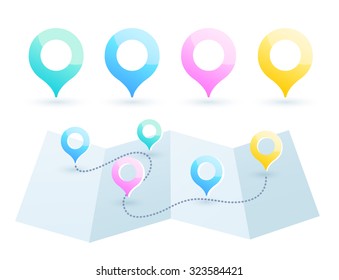Set of Map Pins : Vector Illustration