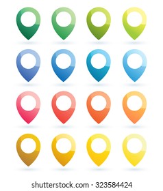 Set of Map Pins : Vector Illustration