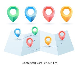 Set of Map Pins : Vector Illustration