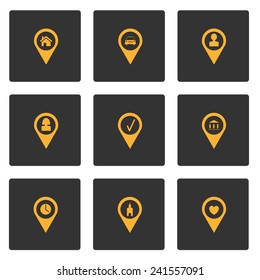 Set of map pins for your design