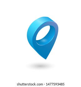 Set Map pointer 3d pin location symbols vector