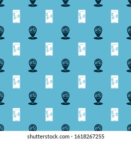 Set Map pointer with Egypt pyramids and Infographic of city map navigation on seamless pattern. Vector