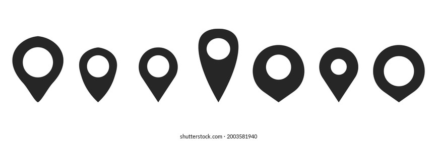 Set of Map Pointer  Icon. Vector Illustration