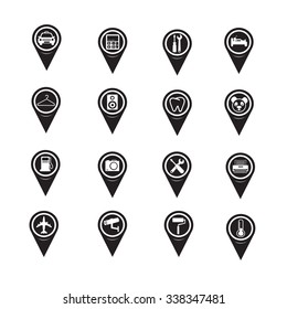 Set of Map Pointer icons for website and communication