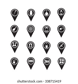 Set of Map Pointer icons for website and communication