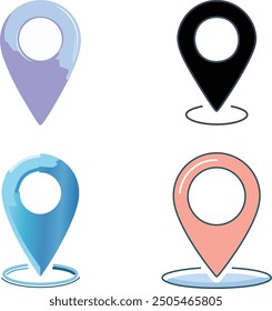 set of map pointer pin icons