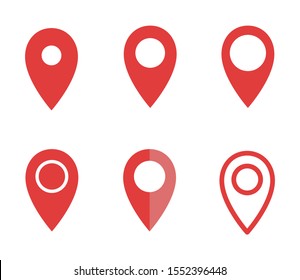 set of map pointer signs, map pin icons