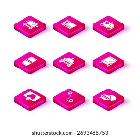 Defina o ponteiro do mapa com táxi, Localização da rota, Serviço telefônico de chamada de táxi, carro, Elétrico e ferrovia, Emergência de ambulância e Ícone do marcador do laptop. Vetor